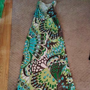 Green Patterned Maxi Dress